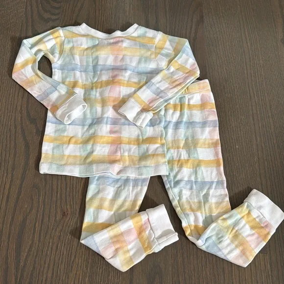 Burt’s Bees Baby Pastel Colored Plaid Organic Cotton Pajamas - Picture 2 of 7